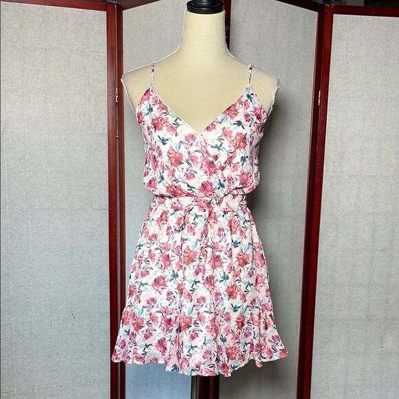 Francesca’s Multicolored Floral Fit & Flare Mini Dress w/Ruffles (XS) - Picture 7 of 16